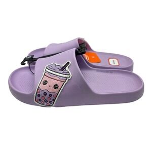 Wonder Nation‎ Kids Girls Squishy Slides Sandals Purple Boba Tea Size 6 NWT